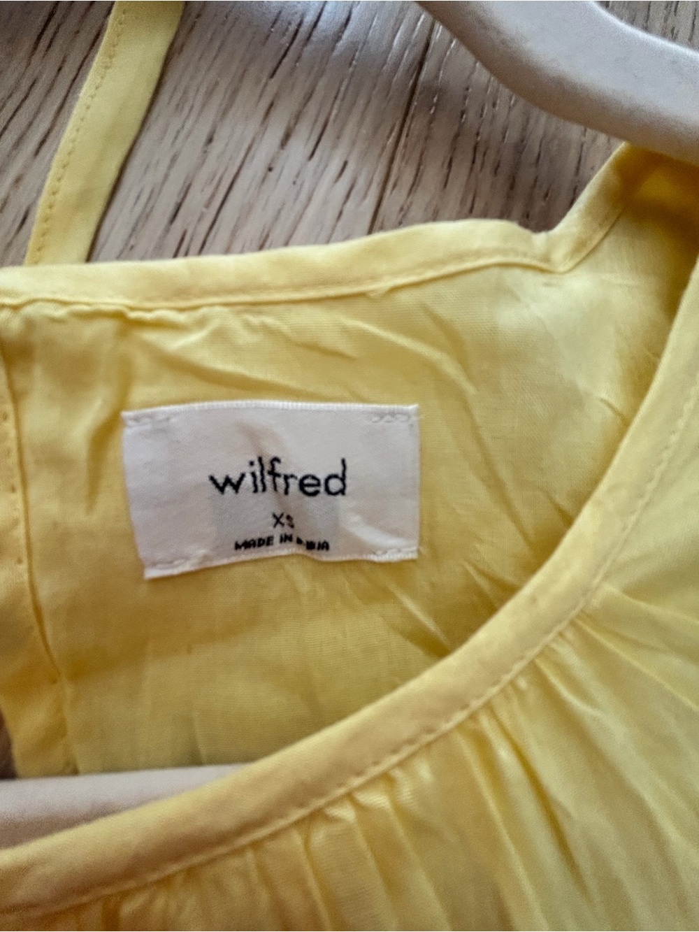Wilfred Lemon Yellow Mini Dress with Pleated Bust